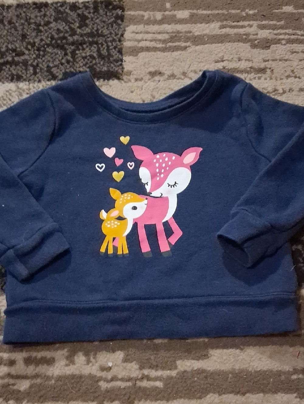 Garanimals Navy Sweatshirt with Pink & Yellow Deer Graphic